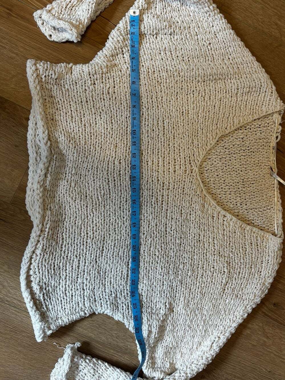 Free People My Only Sunshine Oversized V-Neck Chunky Knit Sweater Cream Size XS - Picture 3 of 5
